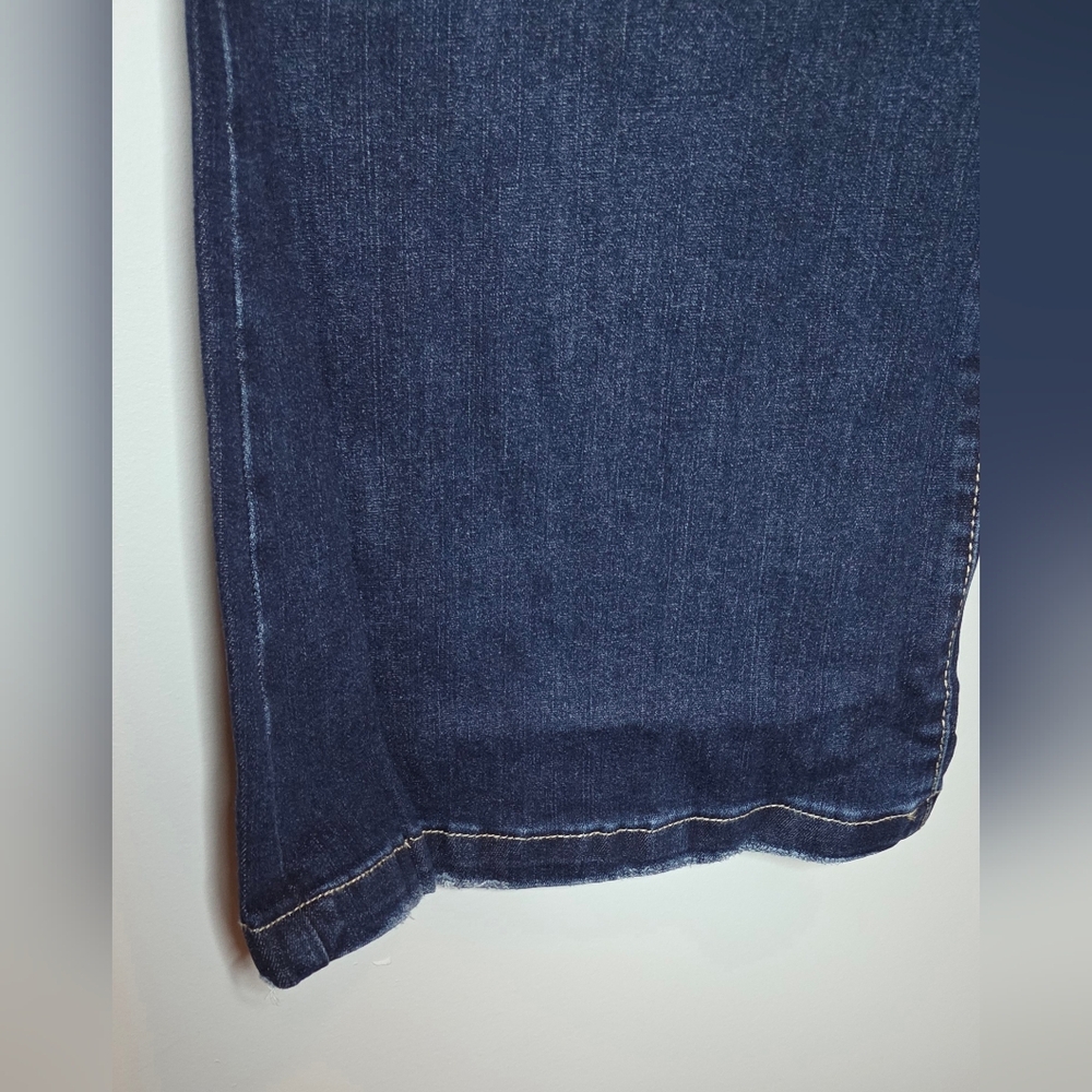 Dark Wash Flare Distressed Jeans, NWT - Picture 6 of 6